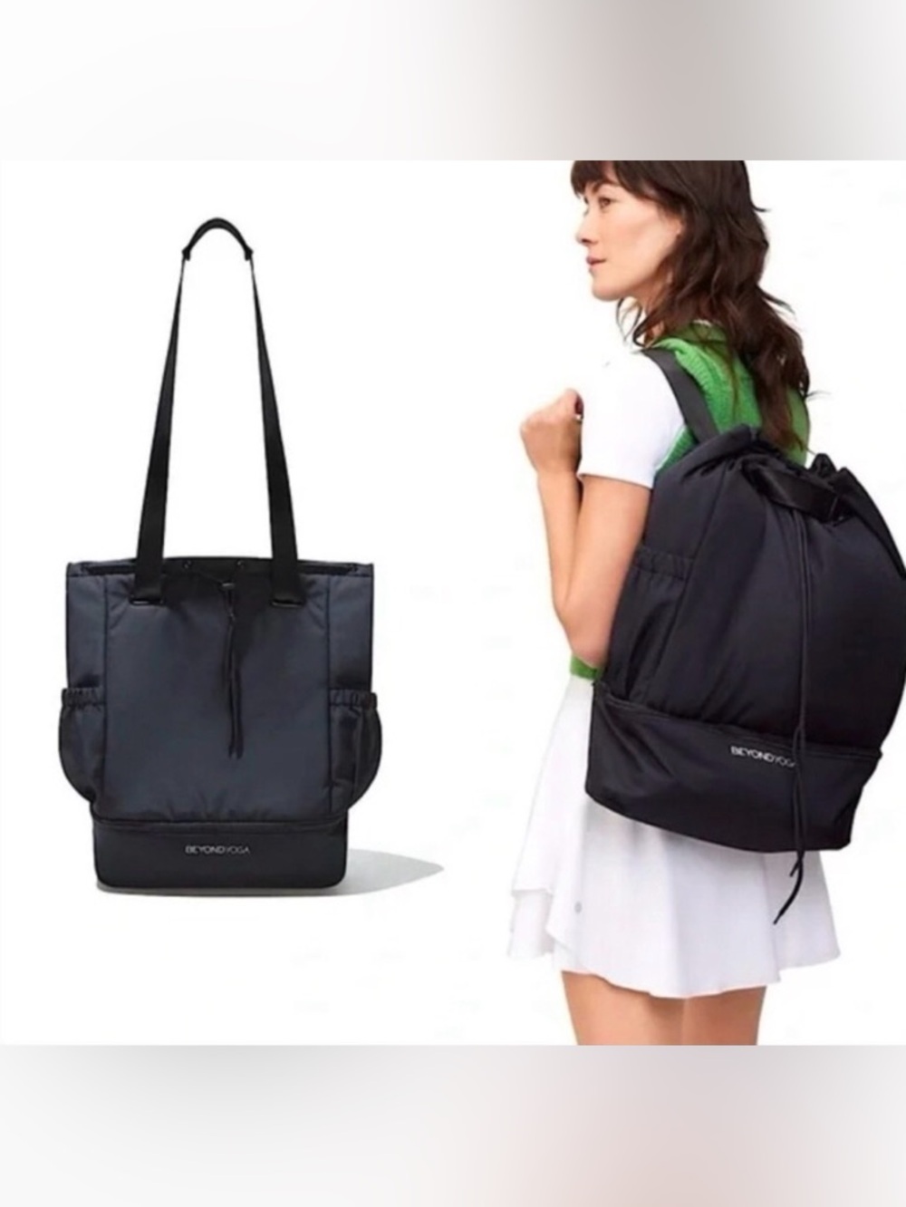 Beyond Yoga Black Convertible Tote-to-Backpack